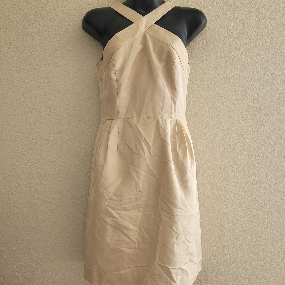 J Crew Lexie Faille Silk Cream Dress size 0 - Picture 2 of 8